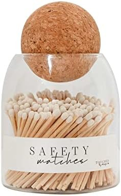 Decorative Safety Wooden Matches with White tip in jar Cloche for Lighting Candles & Home décor ... | Amazon (US)