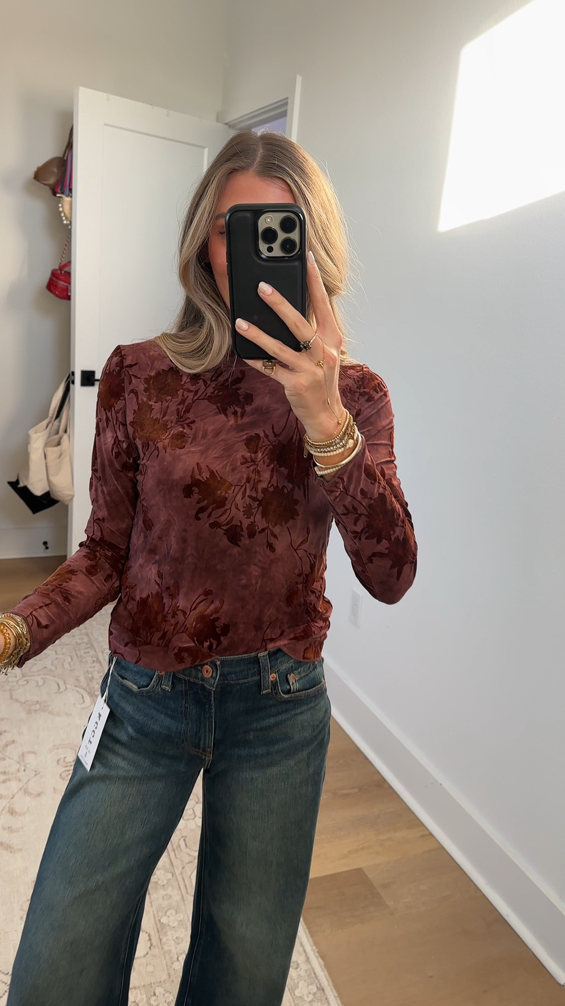 Amazon size small Women's Velvet Burnout Top Slim Fit Long Sleeve Blouse Mock Neck Party Evening Floral Elegant Shirts

#LTKSaleAlert #LTKootd #LTKSeasonal