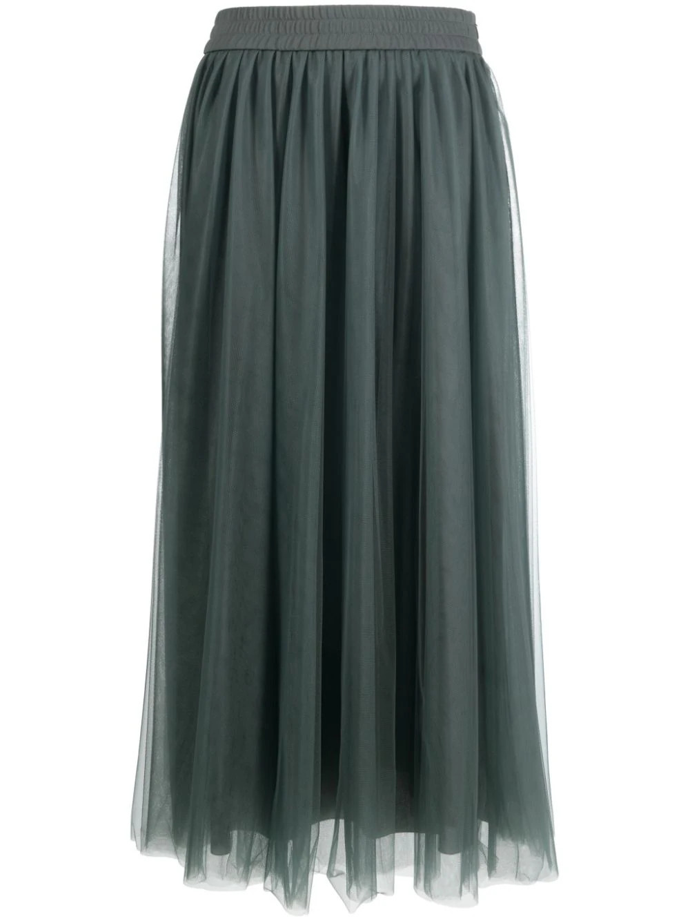 Fabiana Filippi elasticated-waist tulle midi skirt - Grey | Farfetch Global
