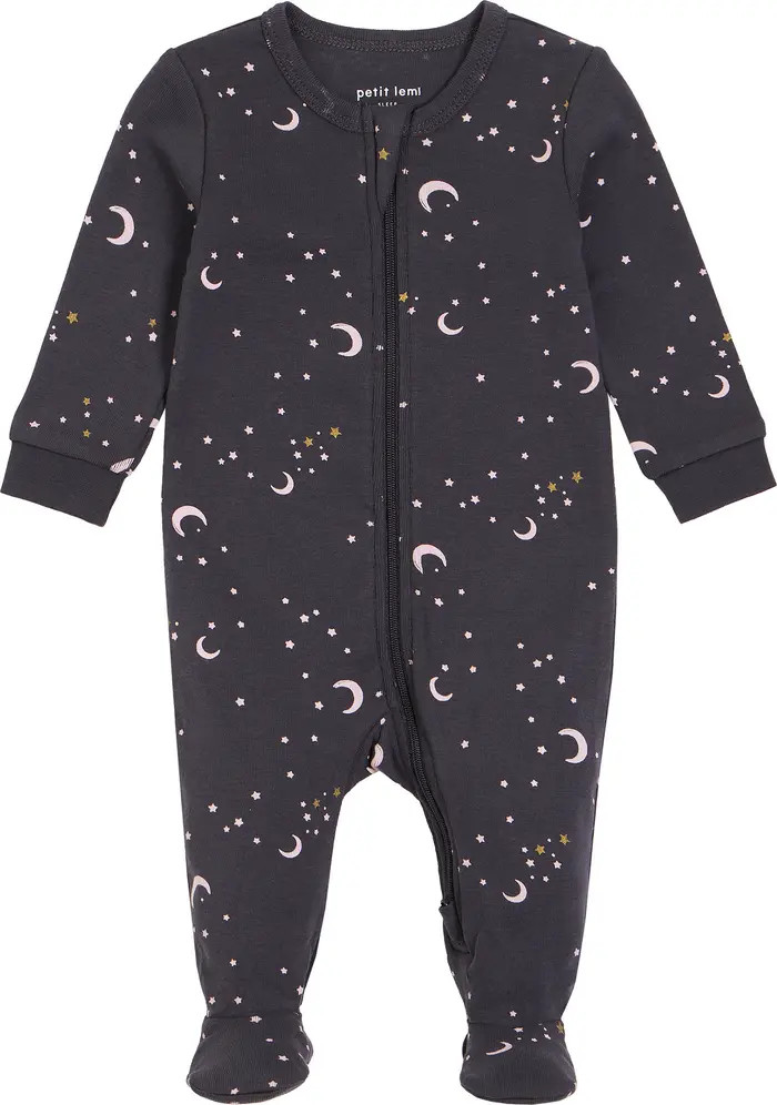 Petit Lem Moon & Stars Print Organic Cotton Footie | Nordstrom | Nordstrom