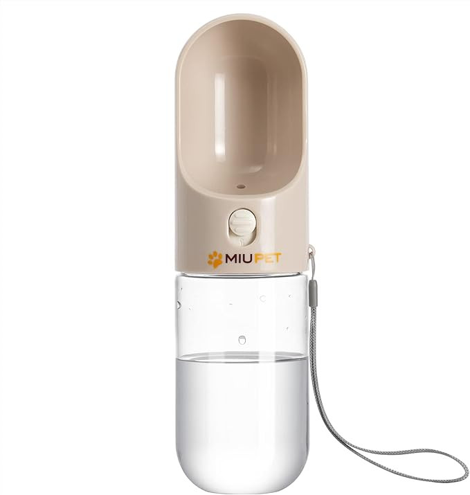 MIU PET Dog Water Bottle, 14 OZ, Leak Proof Portable Pet Water Dispenser with Drinking Feeder, Li... | Amazon (US)
