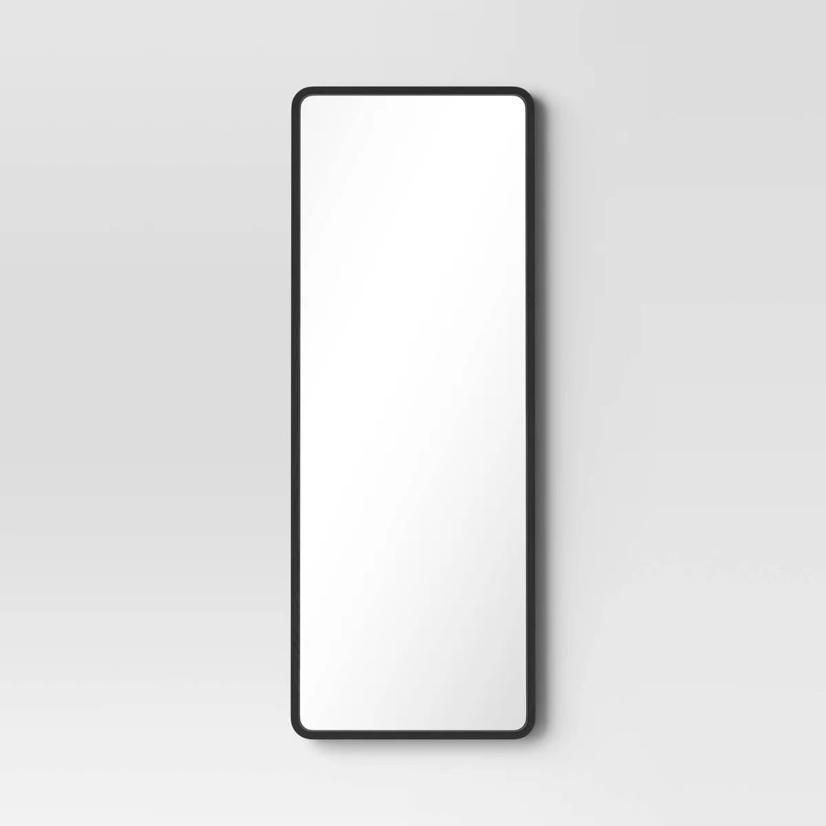 22" x 60" Rounded Corner Wood Leaner Mirror Black - Threshold™ | Target