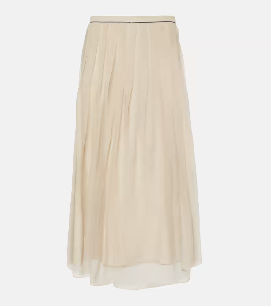 Brunello Cucinelli Silk tulle maxi skirt | Mytheresa (UK)