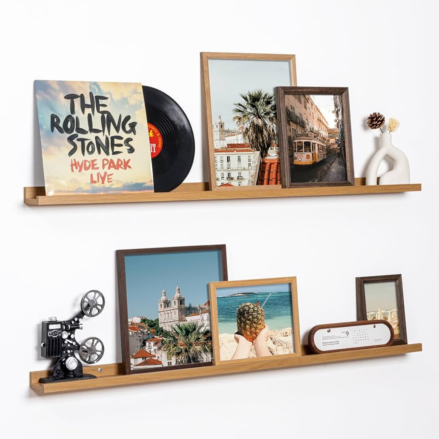 Fun Memories Picture Ledge Shelf, 48 Inch Floating Shelves Set of 2, Large Nursery Book Shelves f... | Amazon (US)