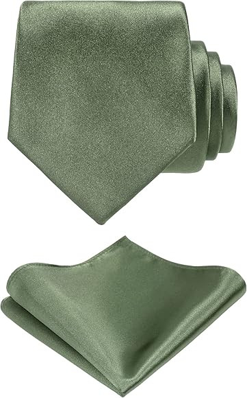 TIE G Solid Satin Color Formal Necktie and Pocket Square Sets in Gift Box | Amazon (US)