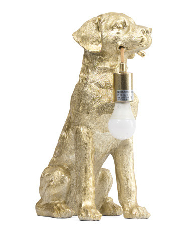 17.5in Metallic Seated Dog Table Lamp | TJ Maxx