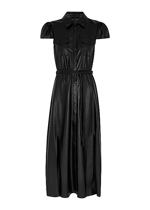 Miranda faux leather midi dress | Harvey Nichols (Global)