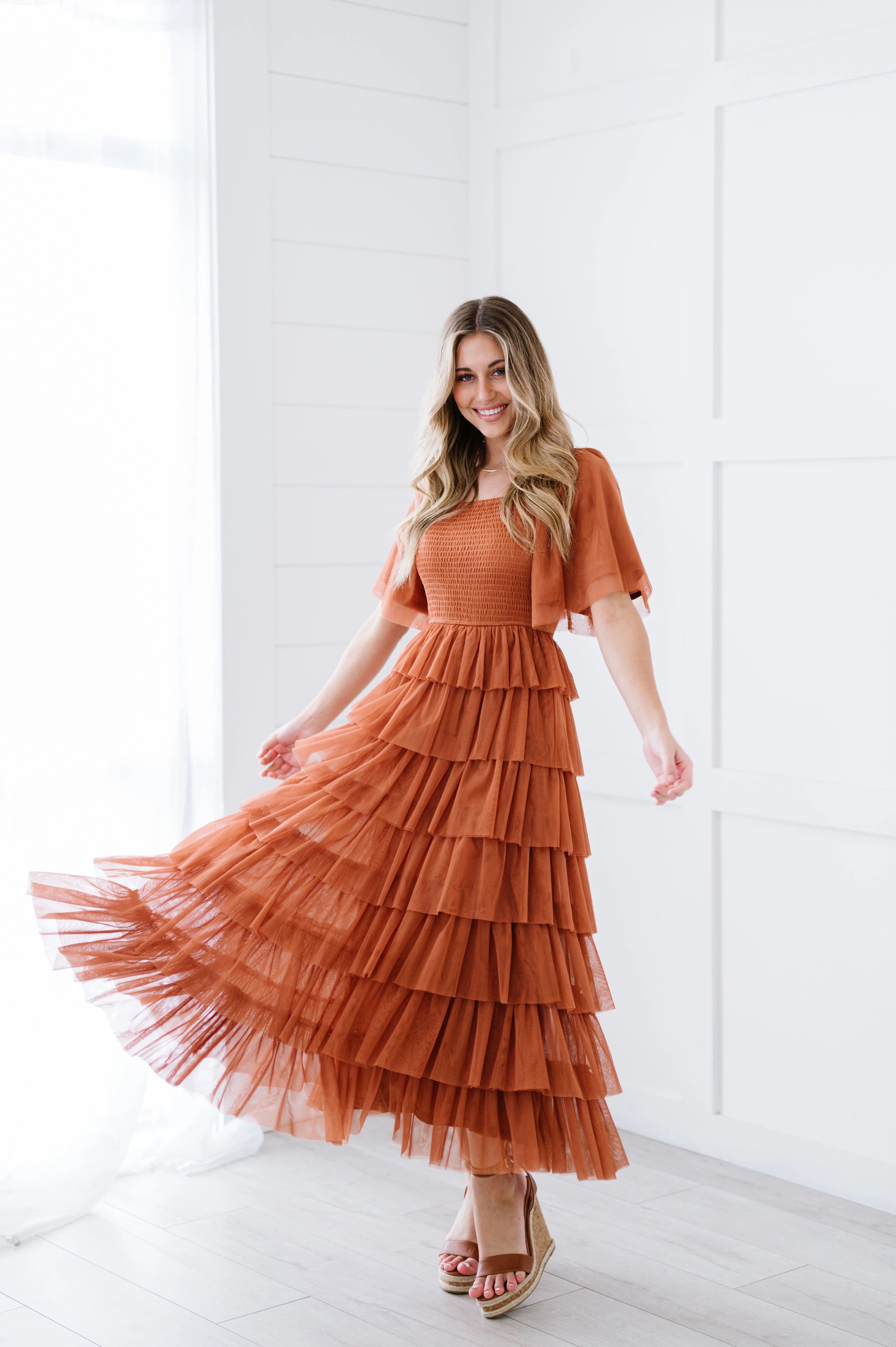 Asia Dress in Caramel | FEHRNVI