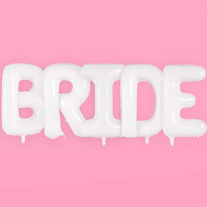 xo, Fetti white Jumbo BRIDE Balloons - 40 inch, XL | Bachelorette Party Decorations, Wedding Part... | Amazon (US)