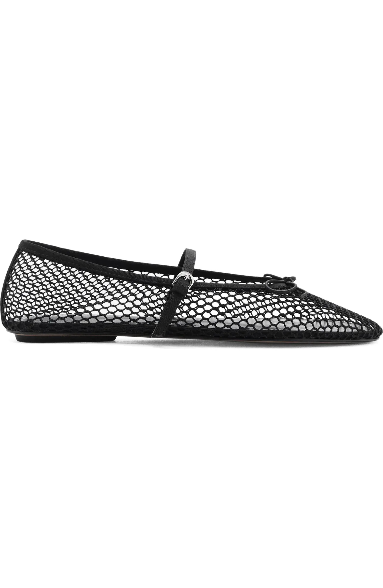 Buckle Strap Fishnet Ballet Flat (Women) | Nordstrom