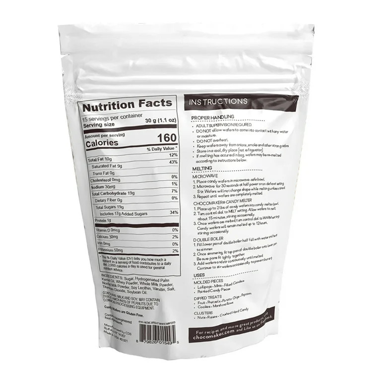 ChocoMaker Bright White Vanilla Candy Wafer Melts, 16 oz, 453.6g Standup Pouch, Gluten Free, Milk... | Walmart (US)