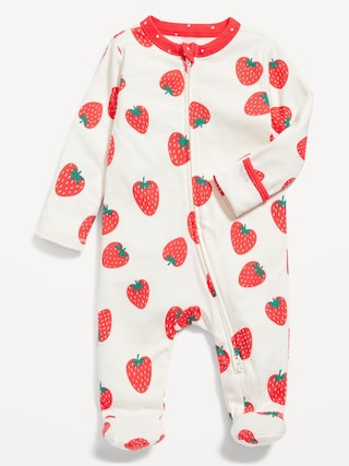 Matching Unisex Sleep & Play 2-Way-Zip Footed One-Piece for Baby | Old Navy (US)