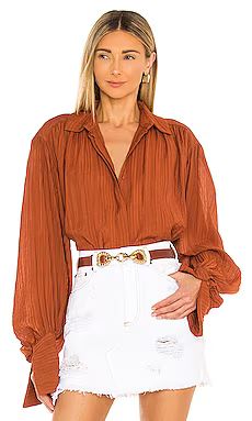 Shona Joy Mila Button Up Shirt in Paprika from Revolve.com | Revolve Clothing (Global)