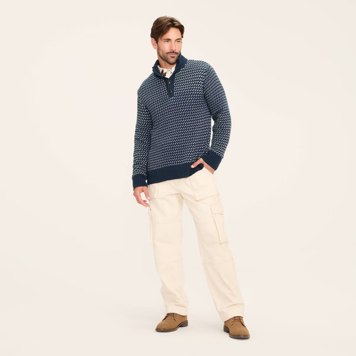 Men's Nordic Stitch Pullover Sweater - Woolrich x Target Navy Blue | Target