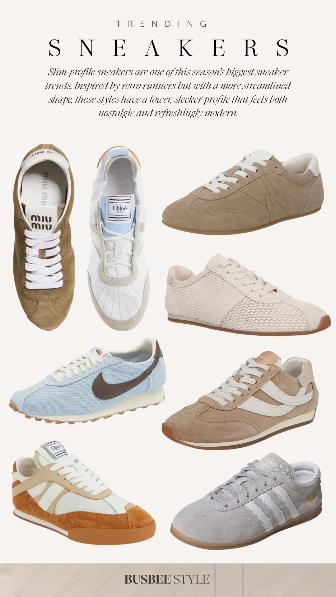 Chic slim-profile sneakers in this season’s trending colors 