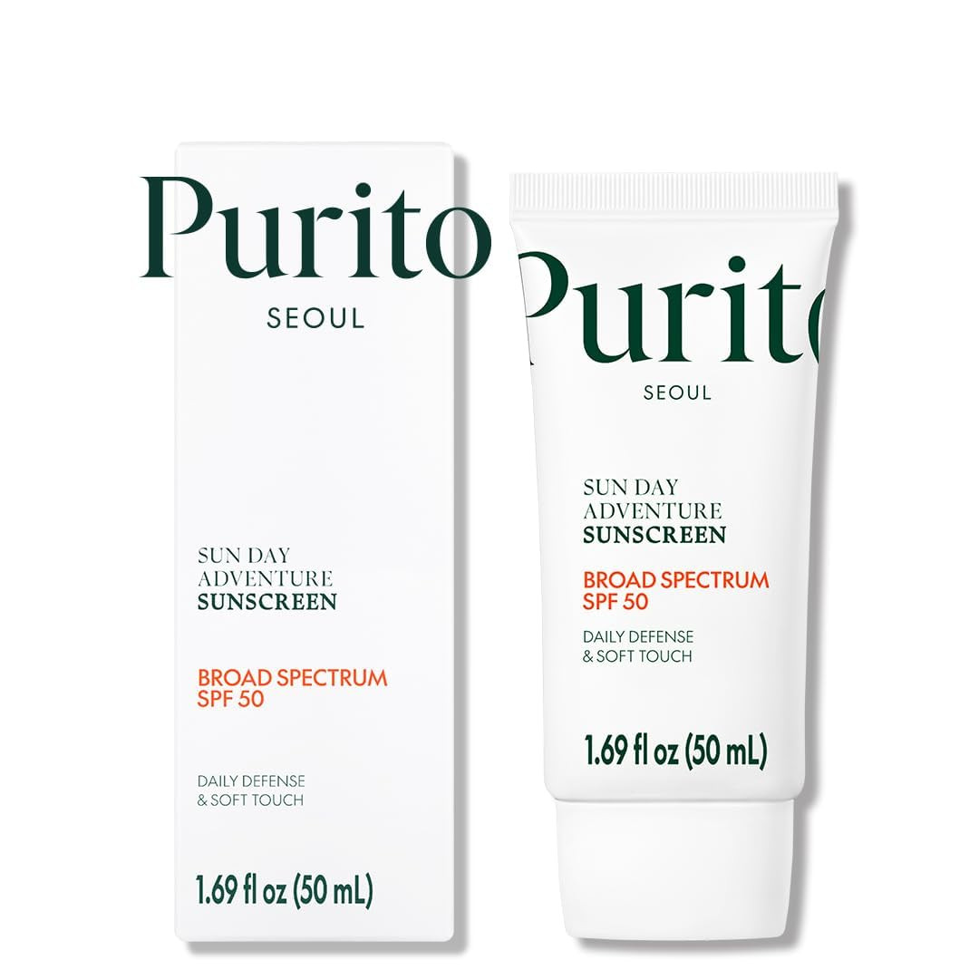 PURITO Sun Day Adventure Korean Sunscreen Smoothest and Lightest Texture Broad Spectrum SPF 50 UV... | Amazon (US)