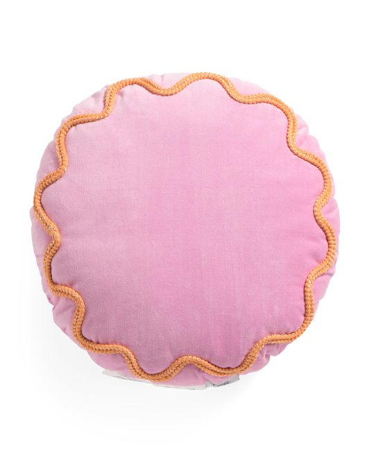 18x18 Squiggle Velvet Round Pillow | TJ Maxx