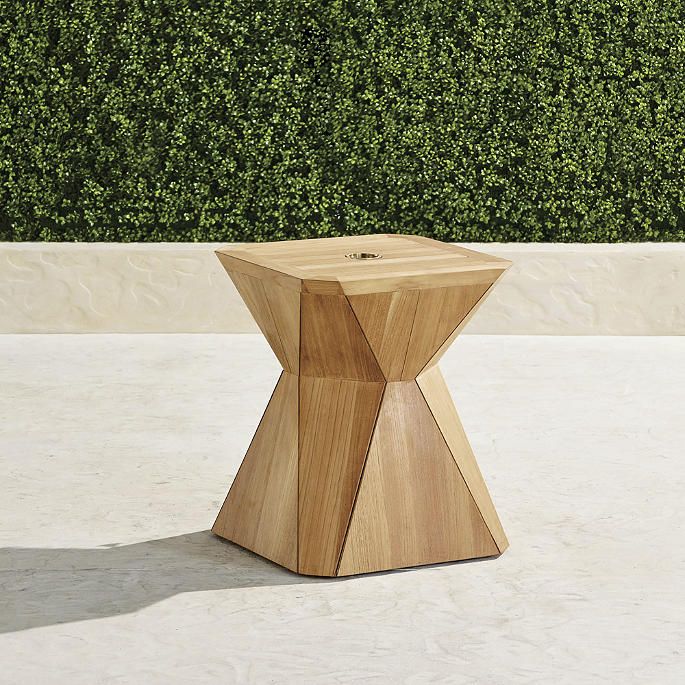 Teak Prism Umbrella Table | Frontgate | Frontgate