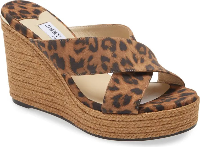 Dovina Leopard Print Espadrille Platform WedgeJIMMY CHOO | Nordstrom
