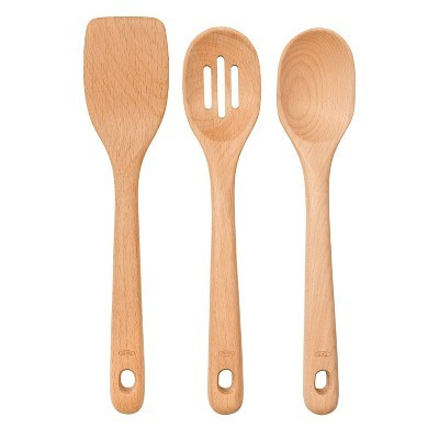 OXO 3pc Wooden Utensil Set: Turner, Spoon & Slotted Spoon for Cooking & Kitchen Use, Hand Wash, Adult, Brown | Target