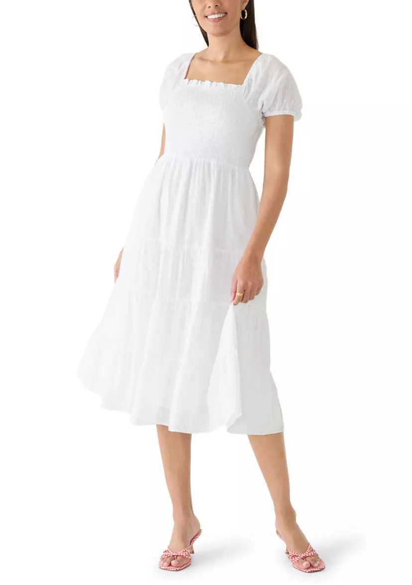 Women's Puff Sleeve Smocked Midi Dress | Belk