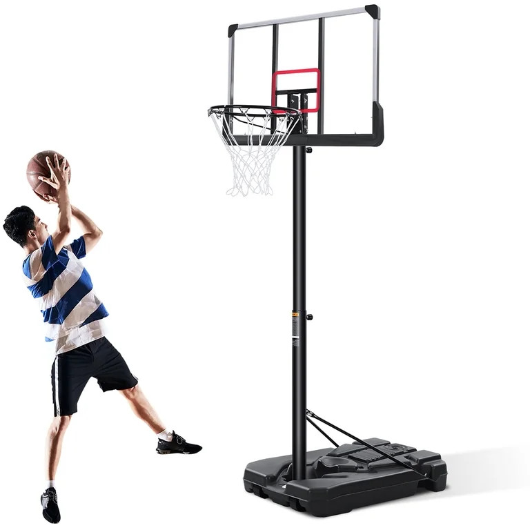 MARNUR Portable Basketball Hoop with Adjustable Height, 44 inch PVC Backboard, Wheels for Adults,... | Walmart (US)