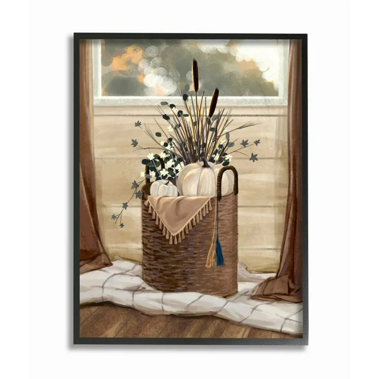 Autumn Basket Seasonal Home Painting Framed Giclee Texturized Art by Ziwei Li | Walmart (US)