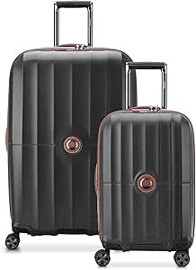 DELSEY Paris St. Tropez Hardside Expandable Luggage with Spinner Wheels, Black, 2-Piece Set (21/2... | Amazon (US)