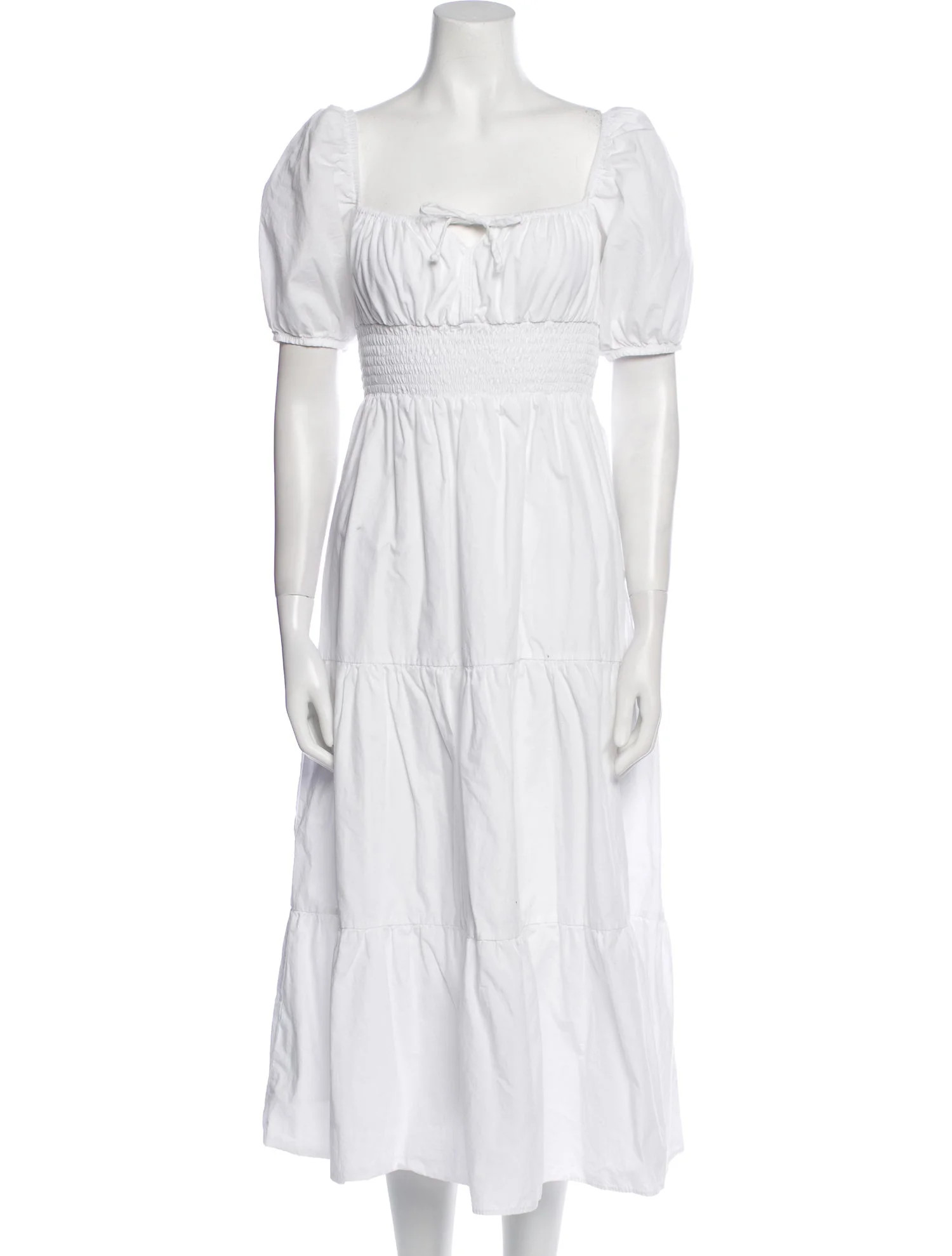 Square Neckline Midi Length Dress | The RealReal