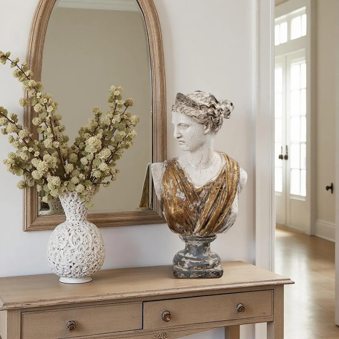 French Goddess Bust Statue: Gold & White Neoclassical Sculpture - Etsy | Etsy (US)