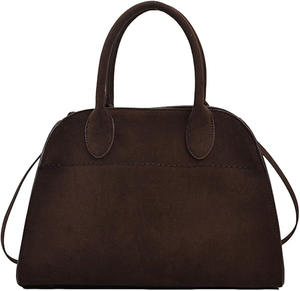 Womens Suede Tote Bag, Faux Leather Tote Bag for Women Vintage Top Handle Bag Fashion Retro Shoulder Satchel Bag | Amazon (US)