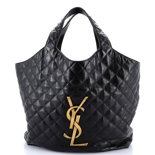 Saint Laurent, Pre-Loved Icare Shopping Tote Quilted Leather Maxi, Black | Amazon (US)