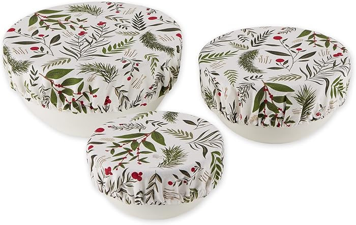 DII Reusable Cloth Bowl Cover Collection Machine Washable, Cotton with Elastic Stretch for Food S... | Amazon (US)