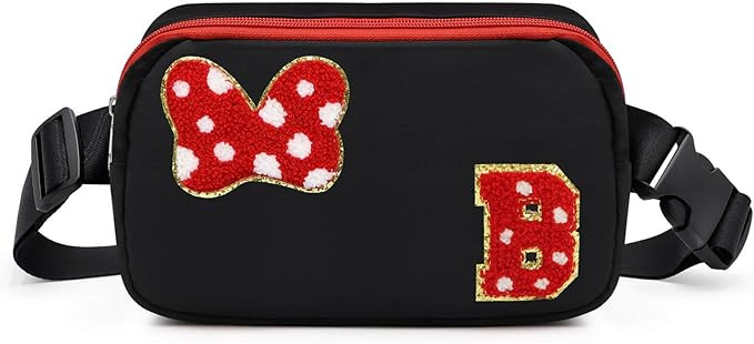 Chenille Initial Bow Mouse Fanny Pack, Park Crossbody Bag Christmas Birthday Gifts for Teen Girls... | Amazon (US)