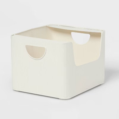 Metal Bin Small Open Front Ivory - Brightroom™ | Target