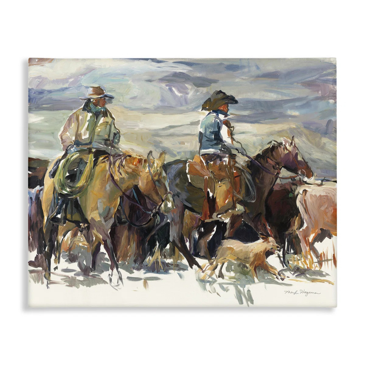 The Roundup Western Painting Canvas Art by Marilyn Hageman | Wayfair North America