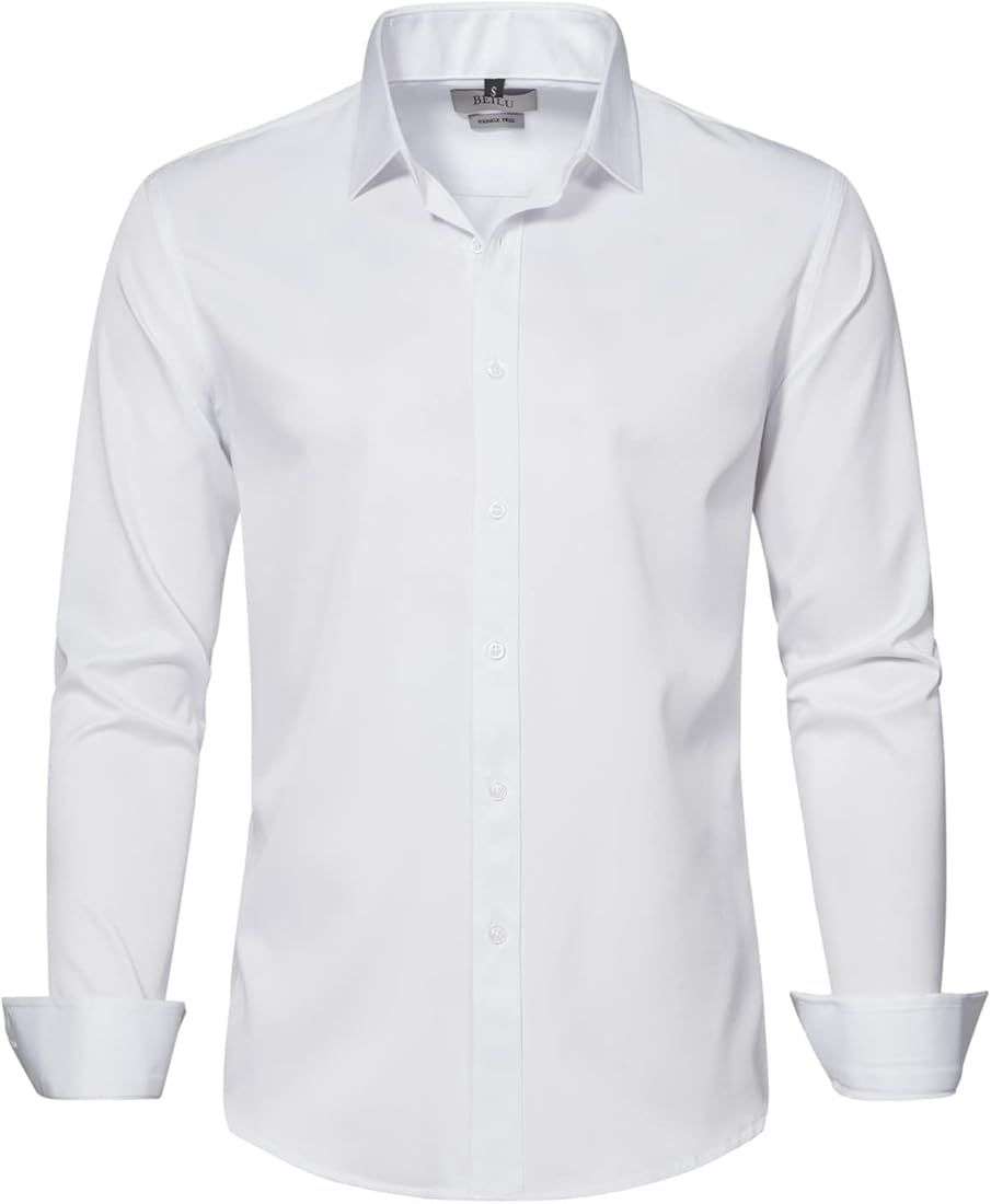 BEILU Mens Long Sleeve Dress Shirt Stretch Wrinkle-Free Casual Button Down Shirts | Amazon (US)