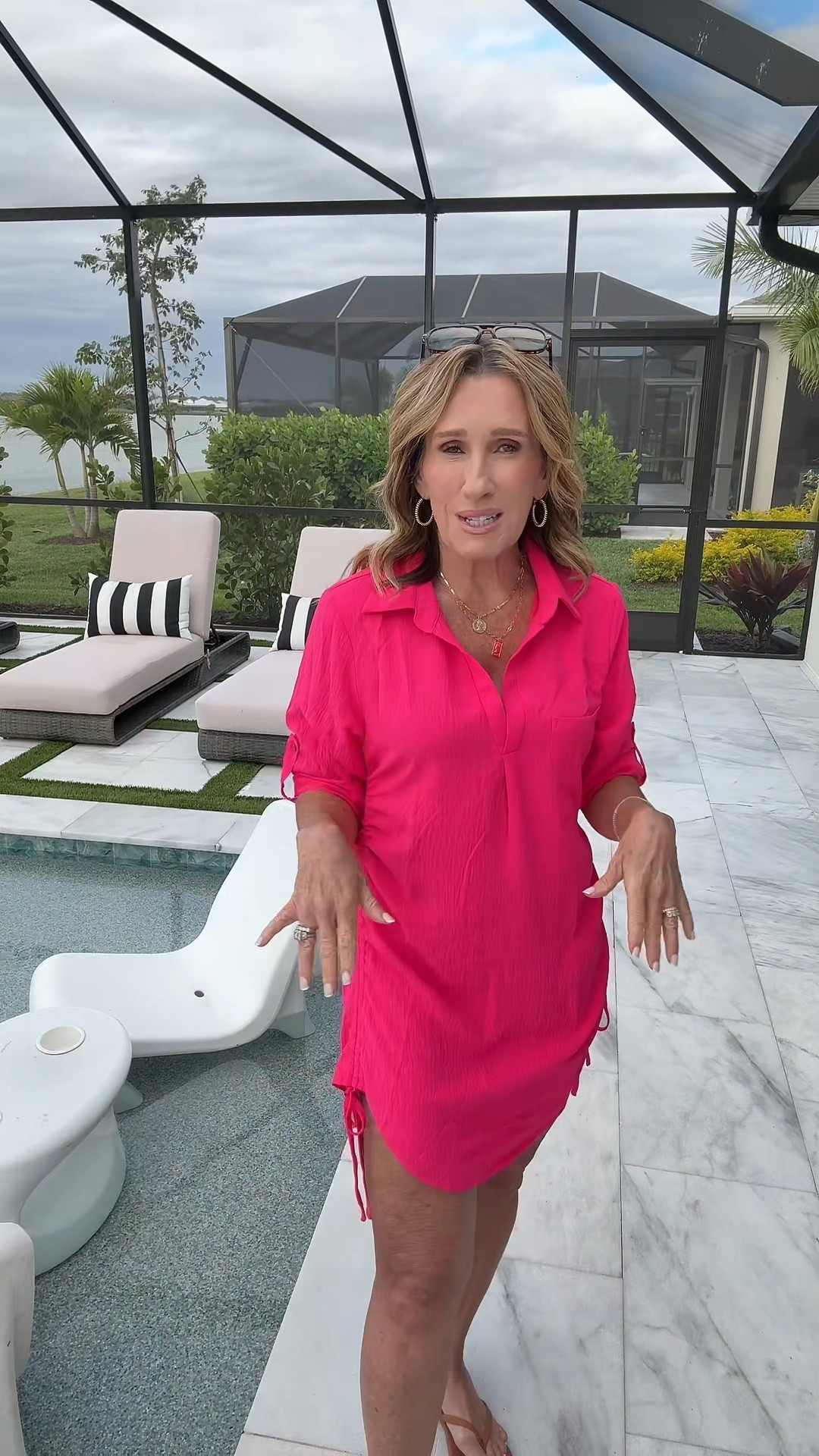 If you want a classy swimsuit coverup but don’t want to spend a fortune, this is one of my favorites.  I have it in multiple colors because it has a flattering fit and is affordable.  I am in a medium 

#LTKSeasonal #LTKSwim #LTKOver40