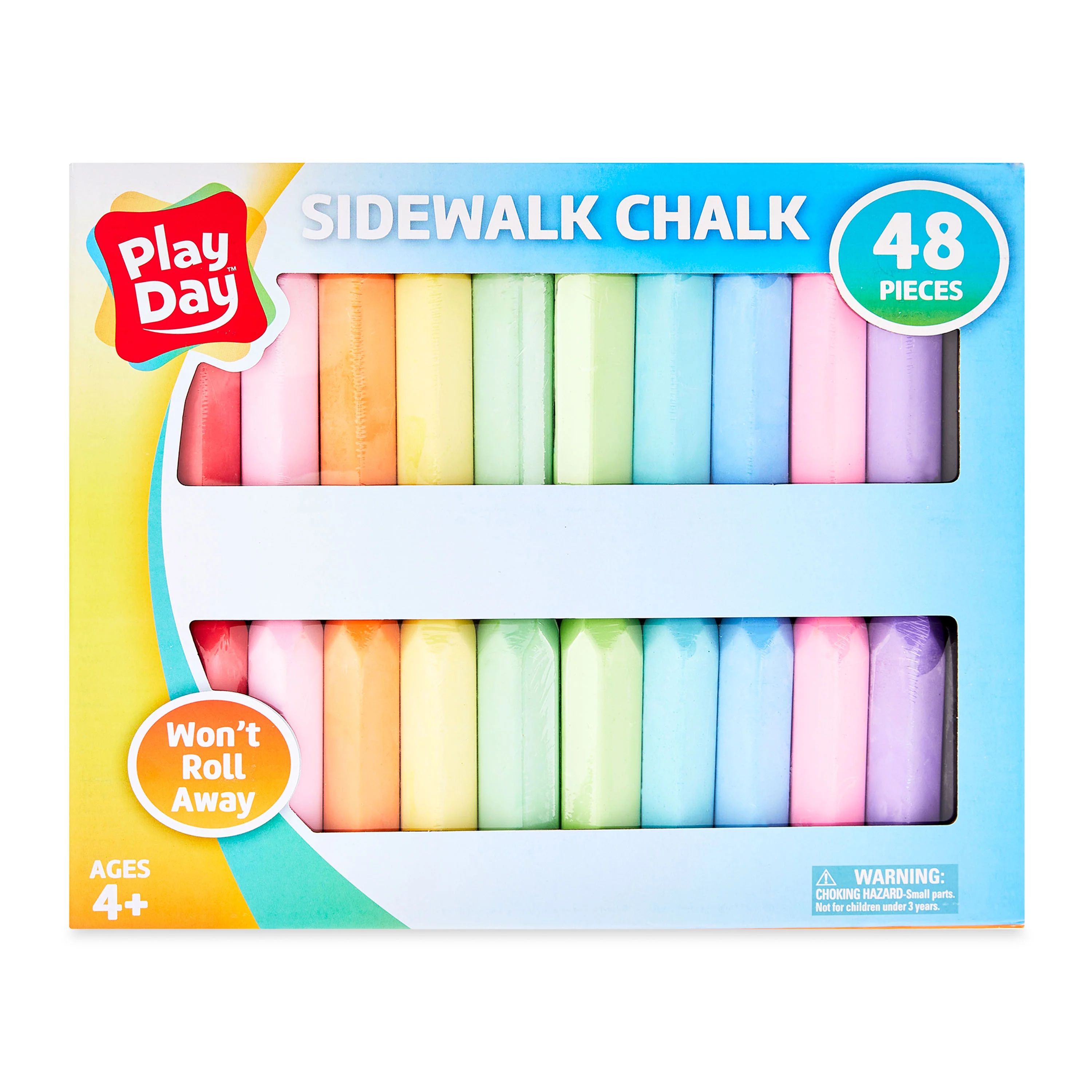 Play Day Sidewalk Chalk, Assorted Colors, 48 Count | Walmart (US)