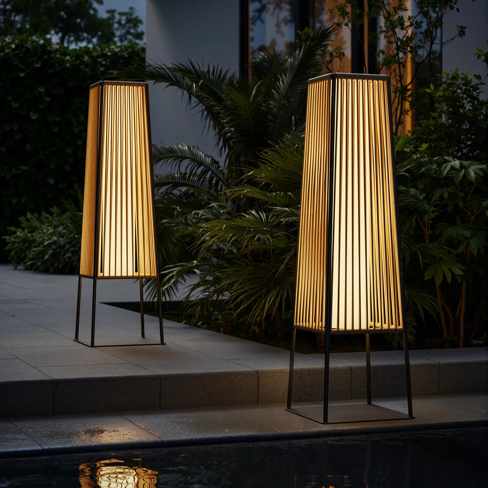 31.5'' Outdoor Solar Floor Lamp (Set of 2) | Wayfair North America