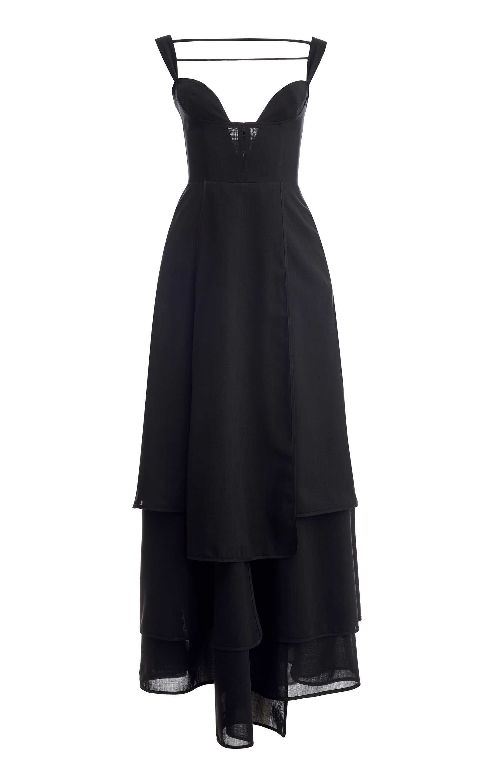 Sleeveless Layered Wool-Blend Midi Dress | Moda Operandi (Global)