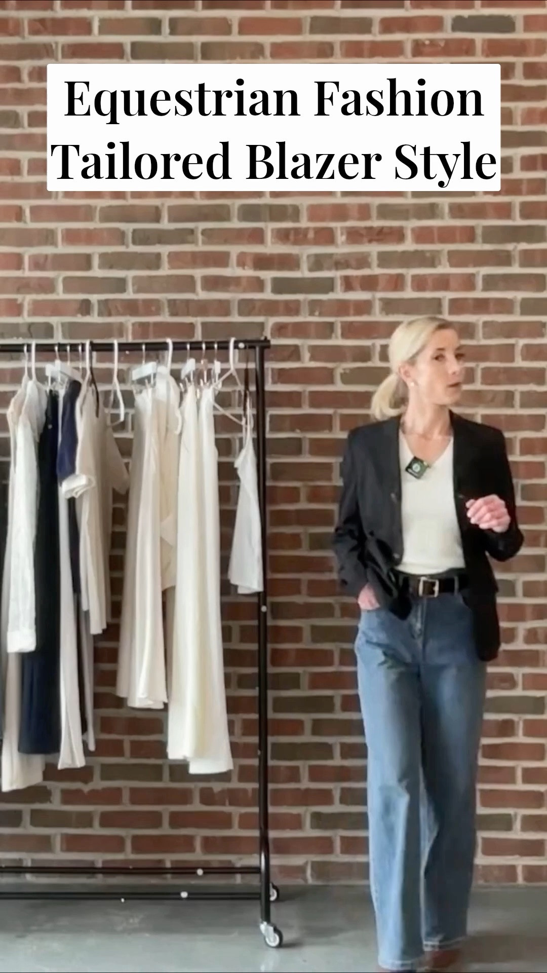 Equestrian Fashion inspired spring outfit for women: Tailored Blazer Styled with baggy high waist wide leg jeans LTK seasonal looks trending and timeless LTK over 40 LTK ootd

#LTKOver40 #LTKSeasonal #LTKootd