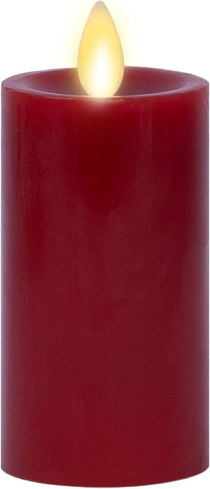 Luminara Classic Slim Flameless LED Candle, Burgundy 2" x 4.25", Battery Operated Moving Flame Pi... | Amazon (US)