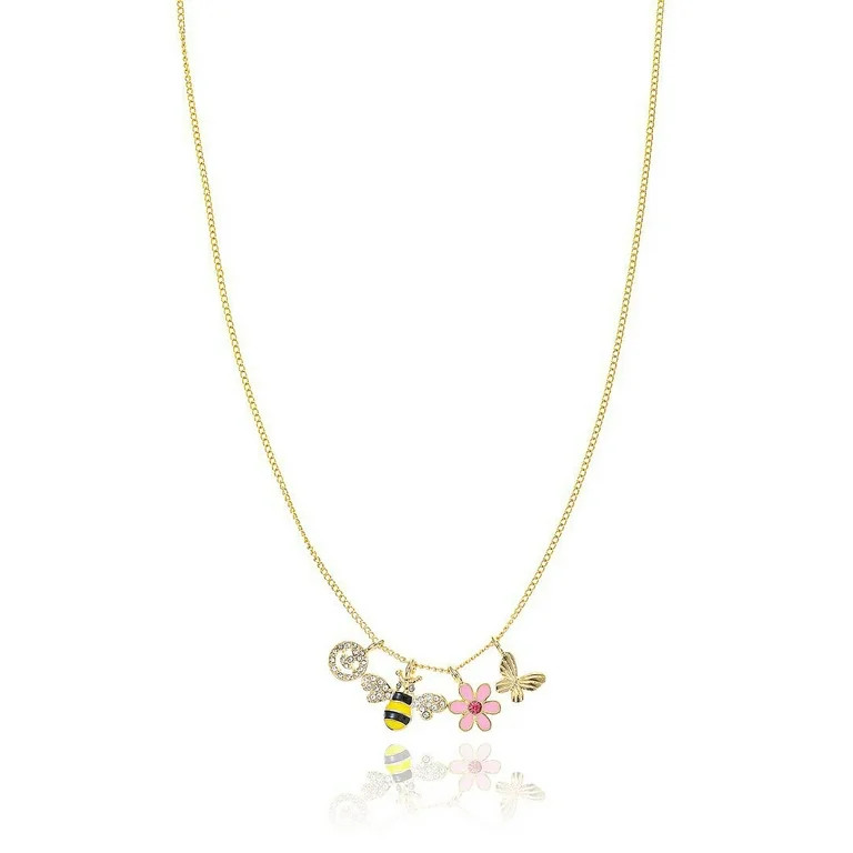 Packed Party Women's Goldtone Honey Bee and Flower Necklace | Walmart (US)