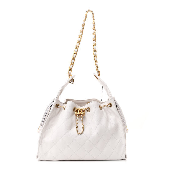 Caviar Quilted Small Chanel 25 Handbag White | FASHIONPHILE (US)