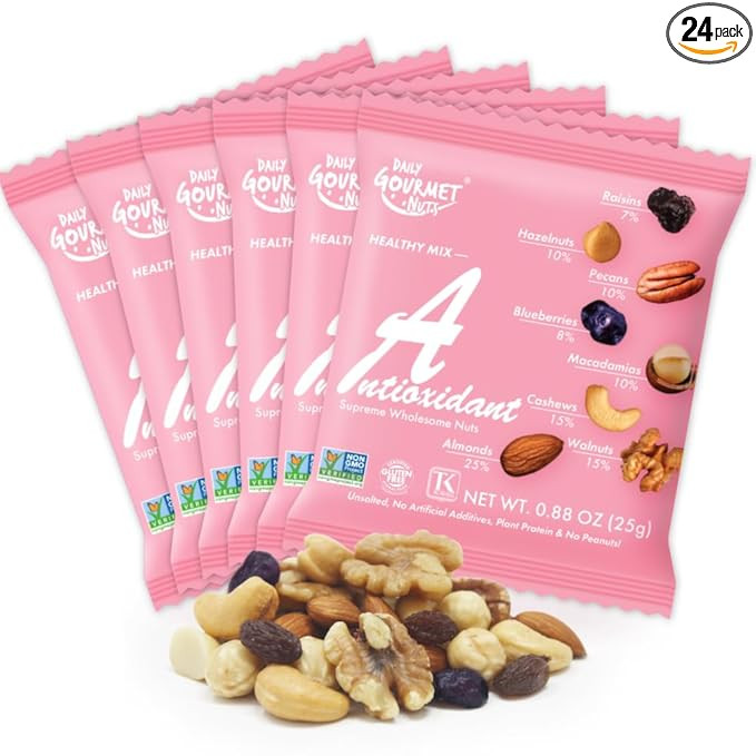 Daily Gourmet Nuts - Unsalted Mixed Nuts Snack Packs/Individually Wrapped Snacks/Nut Snacks/No Pe... | Amazon (US)