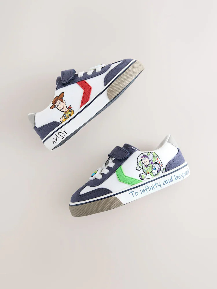 White Toy Story Touch Fastening Elastic Lace Trainers | Next US