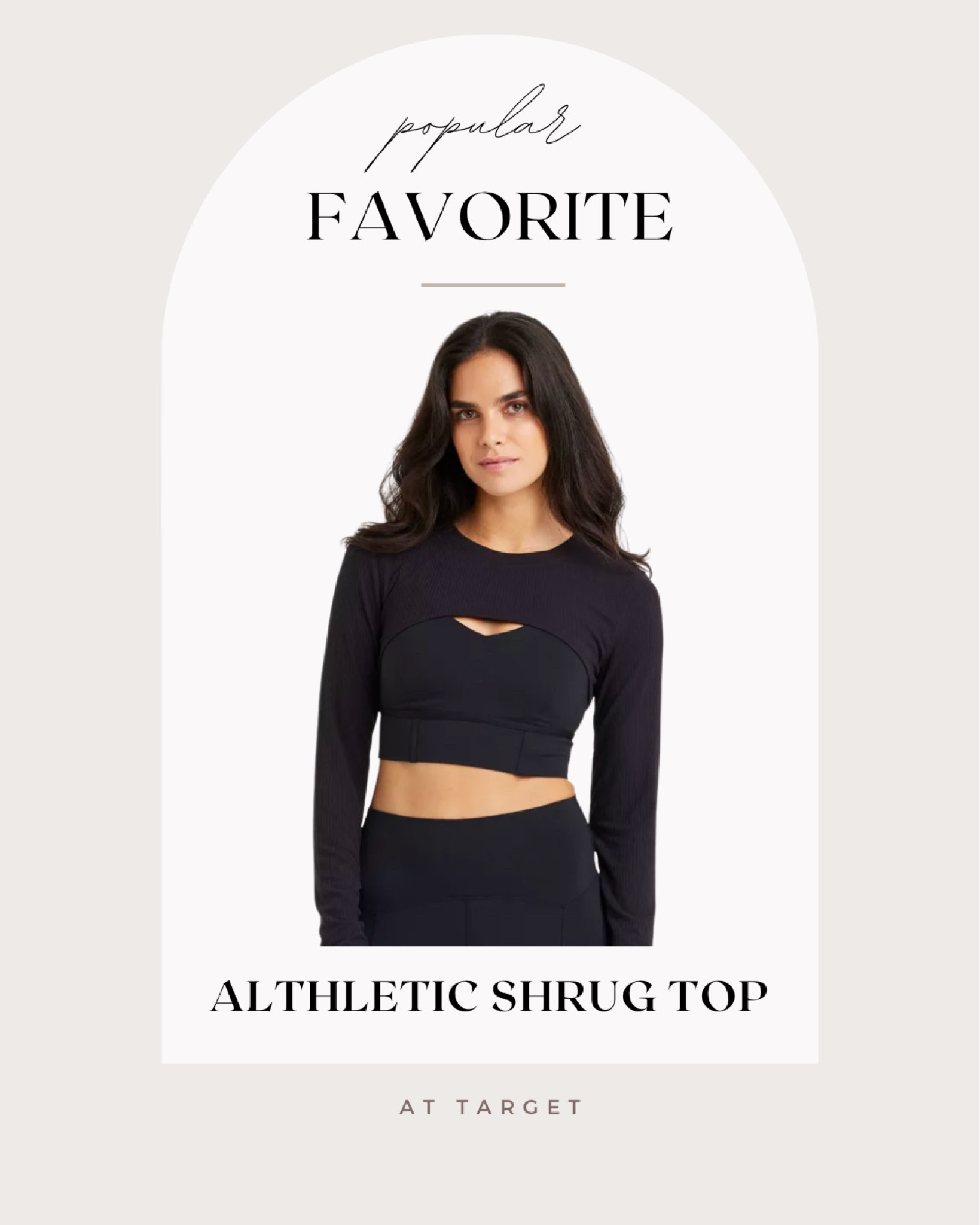 Athletic shrug with long sleeves from Target! So cute 😍 Comes in black, pink, and red. 

athletic outfit | black | target | long sleeve | winter | new | dupe | aritzia 

#LTKunder50 #LTKfit #LTKSeasonal