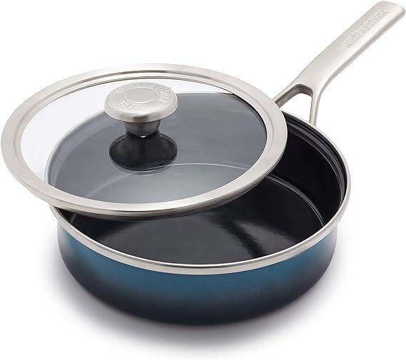Merten & Storck European Crafted Steel Core Enameled Cookware, 1.9QT Saute Pan Jumbo Cooker with ... | Amazon (US)