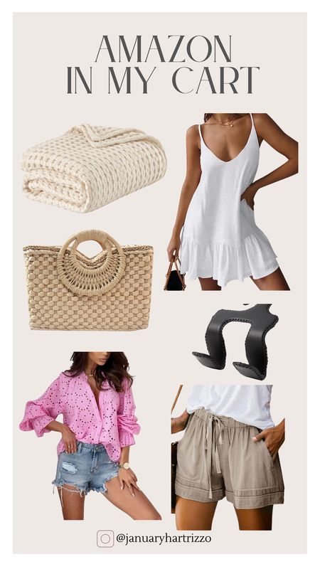Amazon home finds, Amazon pink eyelet blouse, white swim coverup dress, waffle bedding, car accessories, straw tote bag, beach bag, vacation outfit 

#LTKfindsunder50 #LTKstyletip #LTKswim